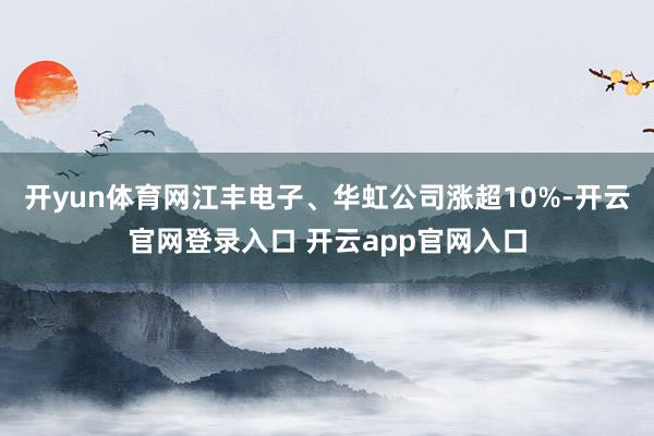 开yun体育网江丰电子、华虹公司涨超10%-开云官网登录入口 开云app官网入口